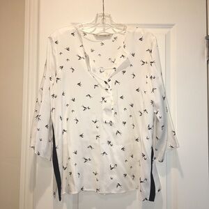 3/4 Sleeve & Button Up Blouse